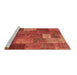 Sideview of Machine Washable Patchwork Brown Transitional Rug, wshcon729brn