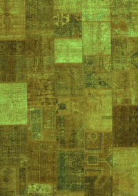 Patchwork Green Transitional Rug, con729grn