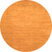 Square Solid Orange Modern Rug, con72org