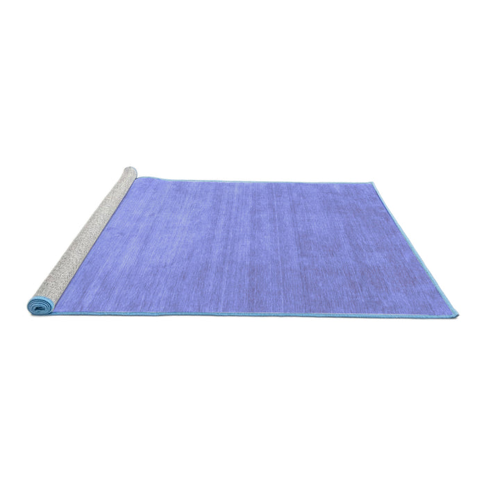 Sideview of Machine Washable Solid Blue Modern Rug, wshcon72blu