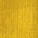 Square Machine Washable Solid Yellow Modern Rug, wshcon72yw