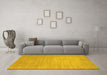 Machine Washable Solid Yellow Modern Rug in a Living Room, wshcon72yw