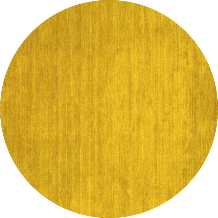 Round Solid Yellow Modern Rug, con72yw