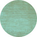 Round Solid Light Blue Modern Rug, con72lblu