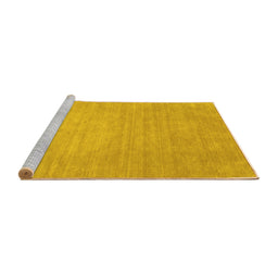 Sideview of Machine Washable Solid Yellow Modern Rug, wshcon72yw