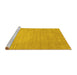 Sideview of Machine Washable Solid Yellow Modern Rug, wshcon72yw