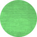 Round Solid Emerald Green Modern Rug, con72emgrn