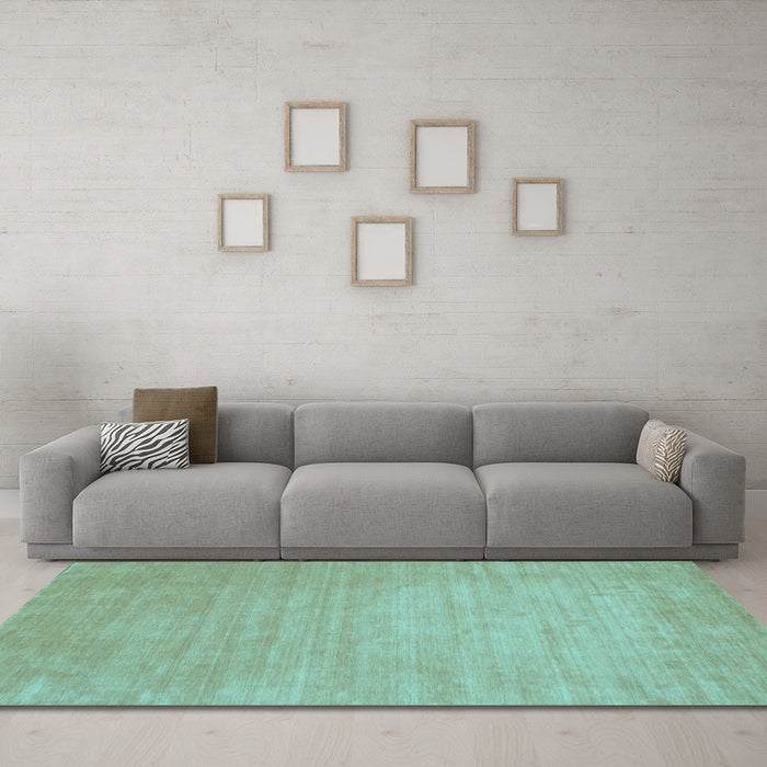 Machine Washable Solid Light Blue Modern Rug in a Living Room, wshcon72lblu