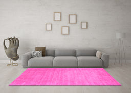Machine Washable Solid Pink Modern Rug in a Living Room, wshcon72pnk