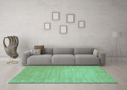 Machine Washable Solid Turquoise Modern Area Rugs in a Living Room,, wshcon72turq