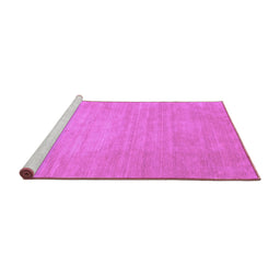 Sideview of Machine Washable Solid Purple Modern Area Rugs, wshcon72pur