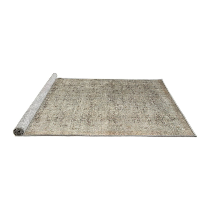 Serging Thickness of Machine Washable Contemporary Tan Brown Rug, wshcon730