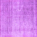 Square Machine Washable Abstract Purple Contemporary Area Rugs, wshcon730pur