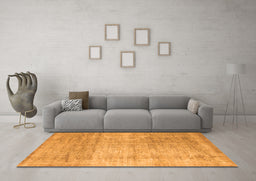 Machine Washable Abstract Orange Contemporary Area Rugs in a Living Room, wshcon730org