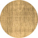 Round Abstract Brown Contemporary Rug, con730brn