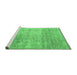 Sideview of Machine Washable Abstract Emerald Green Contemporary Area Rugs, wshcon730emgrn