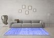 Machine Washable Abstract Blue Contemporary Rug in a Living Room, wshcon730blu