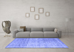 Machine Washable Abstract Blue Contemporary Rug in a Living Room, wshcon730blu