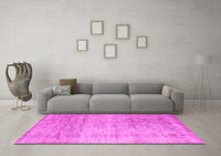 Machine Washable Abstract Pink Contemporary Rug, wshcon730pnk