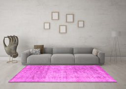 Machine Washable Abstract Pink Contemporary Rug in a Living Room, wshcon730pnk