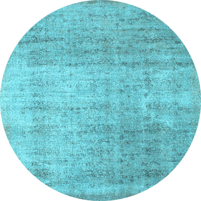 Round Machine Washable Abstract Light Blue Contemporary Rug, wshcon730lblu