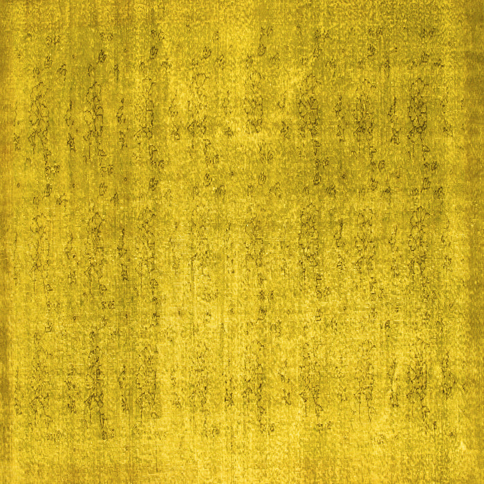 Square Machine Washable Abstract Yellow Contemporary Rug, wshcon730yw