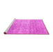 Sideview of Machine Washable Abstract Pink Contemporary Rug, wshcon730pnk