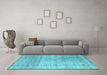 Machine Washable Abstract Light Blue Contemporary Rug in a Living Room, wshcon730lblu