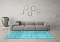 Machine Washable Abstract Light Blue Contemporary Rug, wshcon730lblu