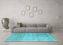 Machine Washable Abstract Light Blue Contemporary Rug in a Living Room, wshcon730lblu