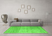 Machine Washable Abstract Green Contemporary Area Rugs in a Living Room,, wshcon730grn