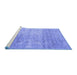 Sideview of Machine Washable Abstract Blue Contemporary Rug, wshcon730blu