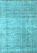 Machine Washable Abstract Light Blue Contemporary Rug, wshcon730lblu