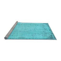 Sideview of Machine Washable Abstract Light Blue Contemporary Rug, wshcon731lblu