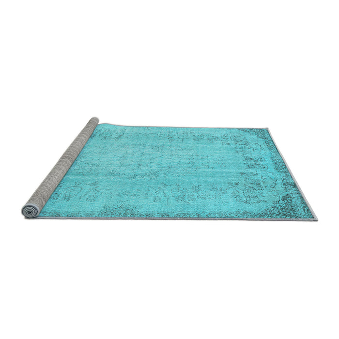 Sideview of Machine Washable Abstract Light Blue Contemporary Rug, wshcon731lblu