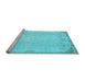 Sideview of Machine Washable Abstract Light Blue Contemporary Rug, wshcon731lblu