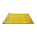 Sideview of Machine Washable Abstract Yellow Contemporary Rug, wshcon731yw
