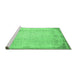 Sideview of Machine Washable Abstract Emerald Green Contemporary Area Rugs, wshcon731emgrn