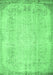 Machine Washable Abstract Emerald Green Contemporary Area Rugs, wshcon731emgrn