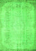 Serging Thickness of Machine Washable Abstract Green Contemporary Area Rugs, wshcon731grn