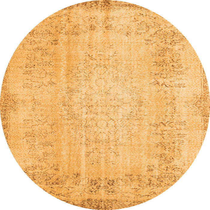 Square Abstract Orange Contemporary Rug, con731org
