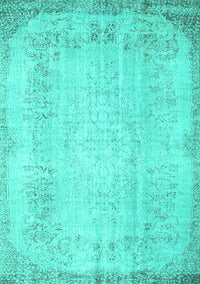 Abstract Turquoise Contemporary Rug, con731turq