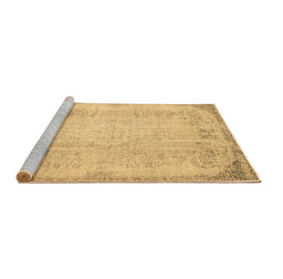 Sideview of Machine Washable Abstract Brown Contemporary Rug, wshcon731brn