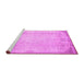 Sideview of Machine Washable Abstract Pink Contemporary Rug, wshcon731pnk