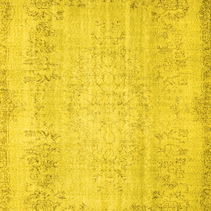 Machine Washable Abstract Yellow Contemporary Rug, wshcon731yw