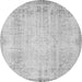 Square Abstract Gray Contemporary Rug, con731gry