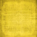 Square Abstract Yellow Contemporary Rug, con731yw