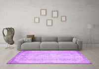 Machine Washable Abstract Purple Contemporary Rug, wshcon731pur