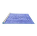 Sideview of Machine Washable Persian Blue Bohemian Rug, wshcon732blu