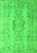 Serging Thickness of Machine Washable Persian Green Bohemian Area Rugs, wshcon732grn